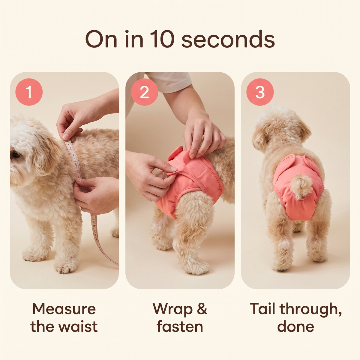 How to put on PeeCover in 3 steps